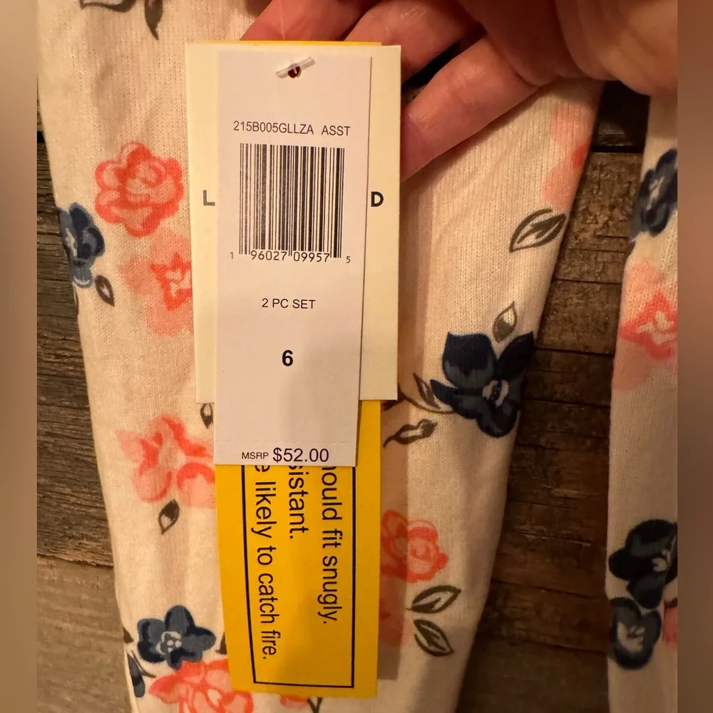 NWT Lucky Brand girls floral print Pajamas size 6